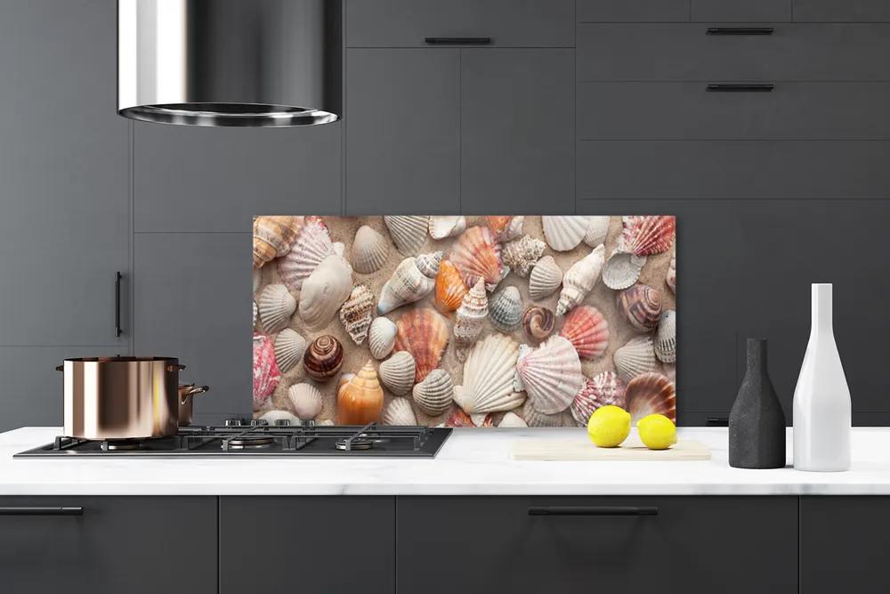 Pannello paraschizzi cucina Arte della sabbia dei crostacei 100x50 cm