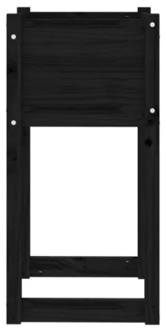 Fioriere 2 pz Nero 40x40x81 cm in Legno Massello di Pino