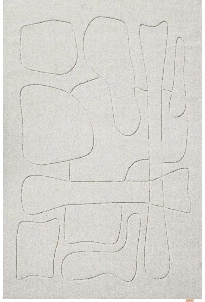 Tappeto in lana grigio chiaro 133x190 cm Morphic - Agnella