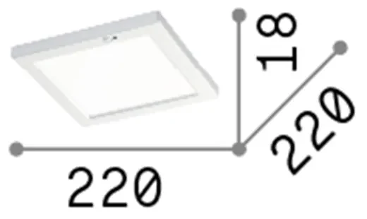 Plafoniera Moderna Aura Materie Plastiche Nero Sensore Led 20W 3000K