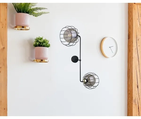 Applique SOLO BLACK 2xE27/60W/230V nero/oro