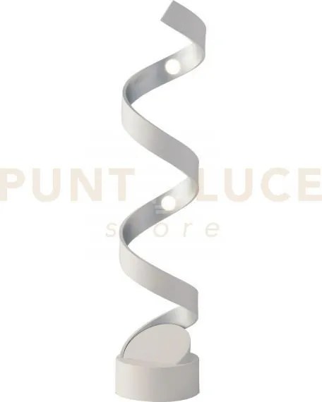 Lume led helix bianco e argento spirale 12w 740lm 4000k 14,5x14,5x66cm