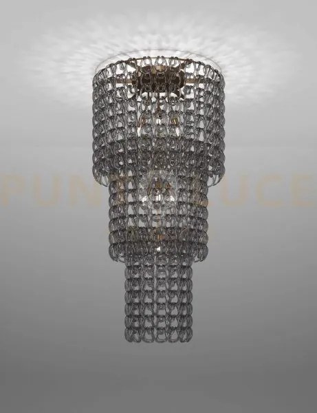 Giogali lampadadario a soffitto ca3 cristallo fume' e bronzo opaco ...