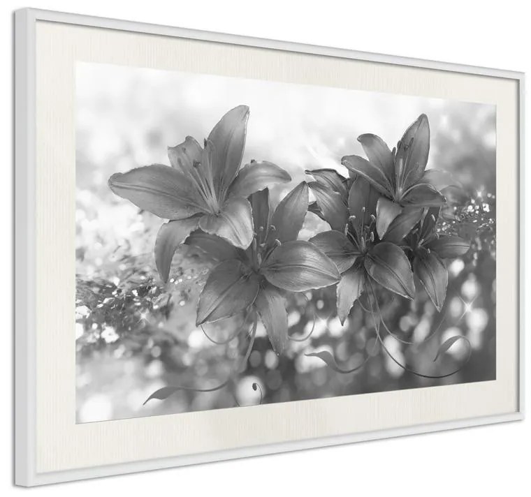 Poster  Dark Lillies  Cornice Quadri Cornice nera con pass-partout, Larghezza x Altezza Home decor 45x30