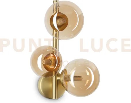 Perlage applique a parete 3 luci attacco g9 lampadina inclusa ambra