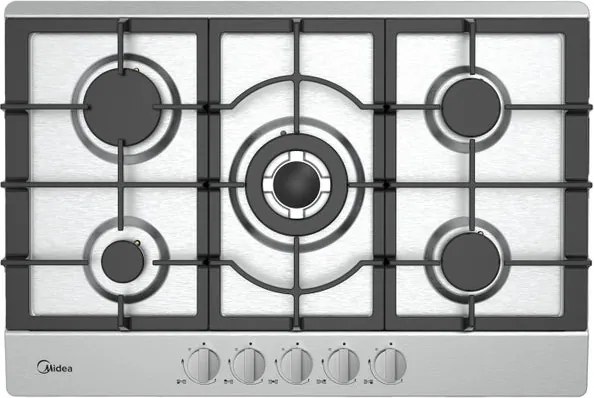 Piano cottura a gas MIDEA MIG507TCXG 5 fuochi L 75 cm acciaio inox