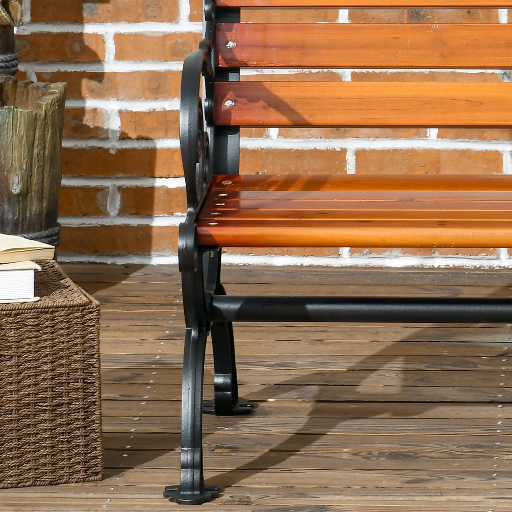 Panchina da Giardino 2 Posti con Braccioli 120x64x79 cm in Alluminio e Legno Teak...