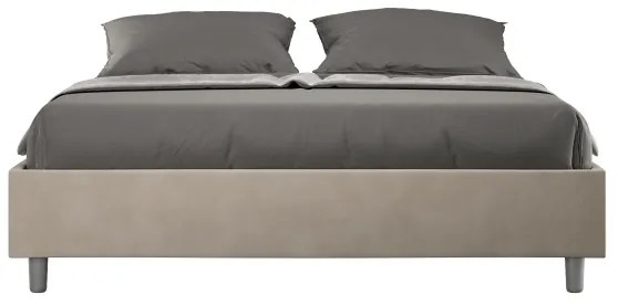 Letto contenitore da 160x190 in microfibra sabbia Azelia
