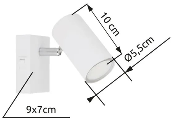 Globo 57911-1W - Faretto da parete ROBBY 1xGU10/25W/230V bianco