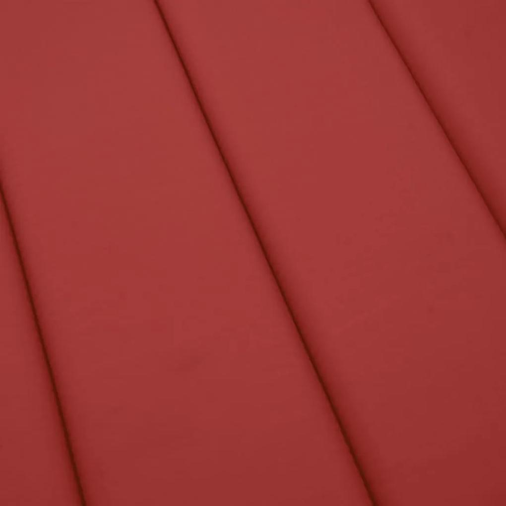 Cuscino per Lettino Rosso 200x70x3 cm in Tessuto Oxford
