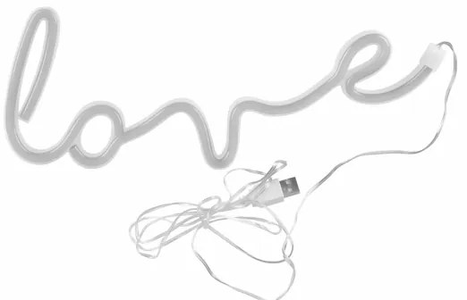 LED Decorazione murale al neon LOVE LED/3W/3xAA USB rosso