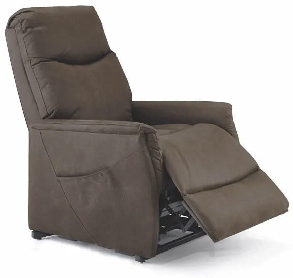 Poltrona recliner in nabuk con alzapersona elettrico AVANA MARRONE