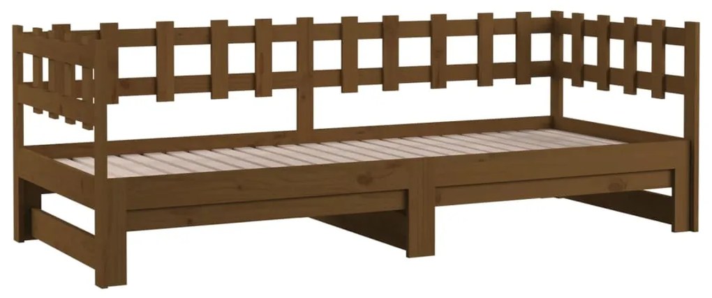 Dormeuse Estraibile Miele 2x(90x190) cm Legno Massello di Pino