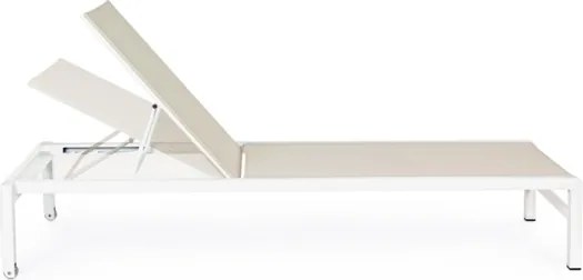 Lettino In Alluminio Impilabile Con Ruote Konnor Bianco New Bizzotto