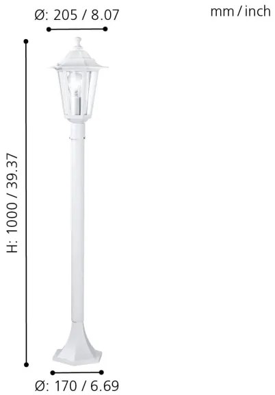 EGLO 22995 - Lampada da esterno LATERNA 5 1xE27/60W