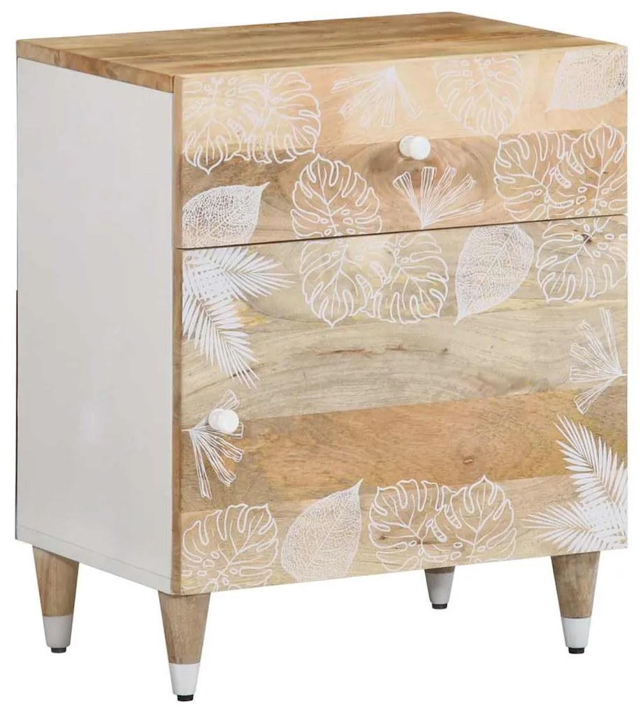 Comodino 50x33x60 Cm İn Legno Massello Di Mango /
