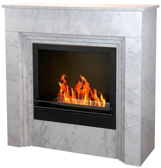 Camino a bioetanolo da terra BELLINI marmo Bianco Made in Italy L96 x P35 x H96