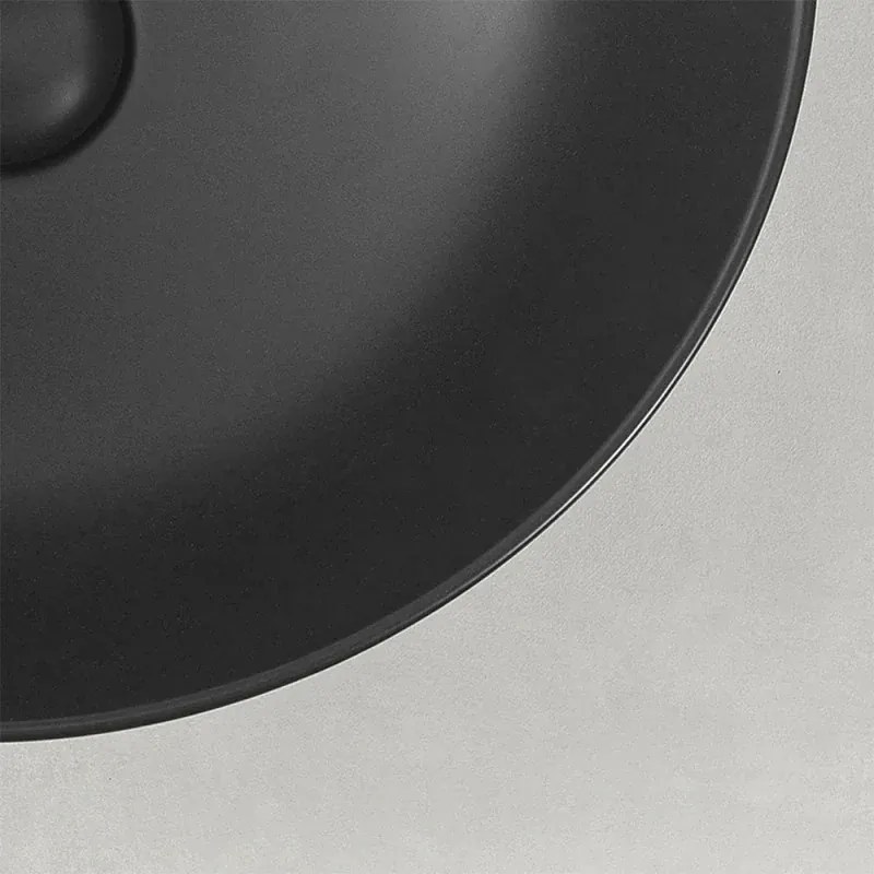 Lavamani da appoggio a bacinella 40 cm in ceramica nero opaco