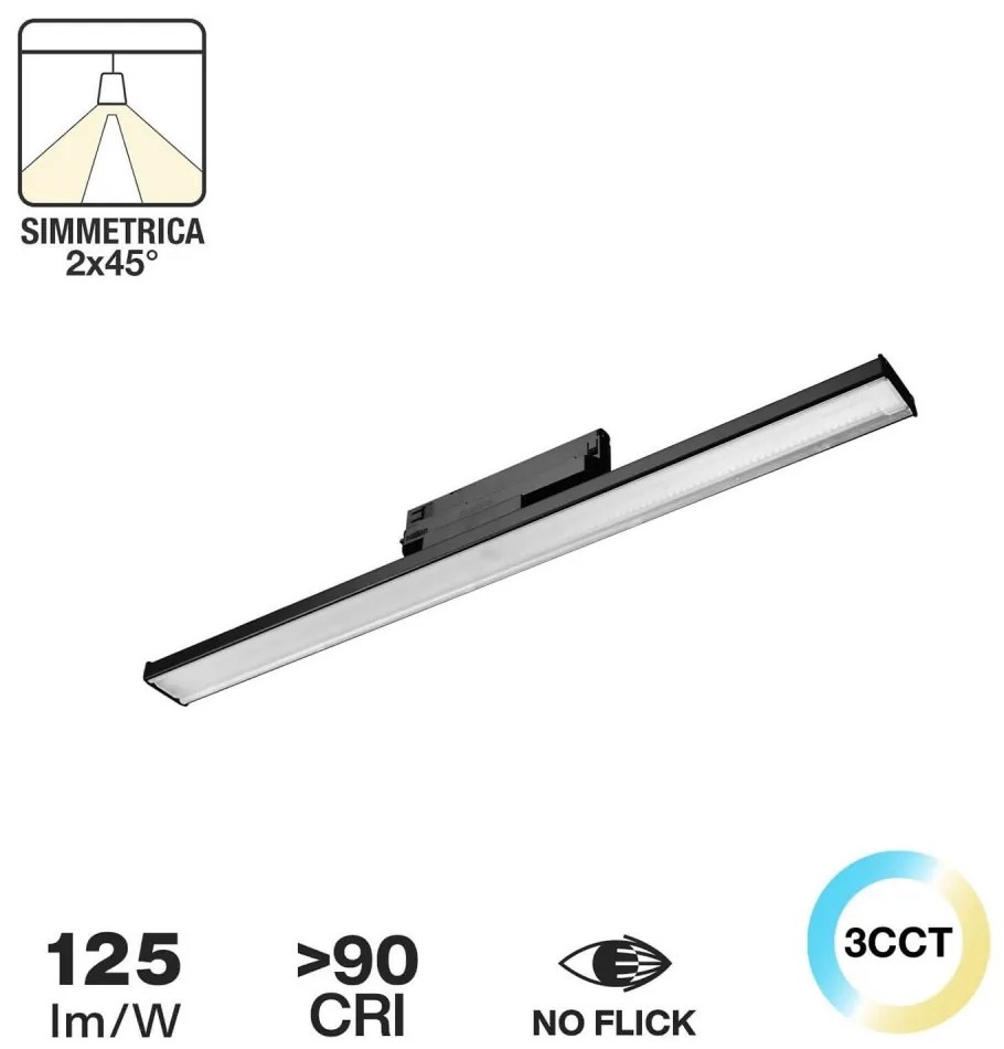 Lampada LED Lineare 34W,binario Trifase,60cm 90° con driver Philips Colore Bianco Variabile CCT
