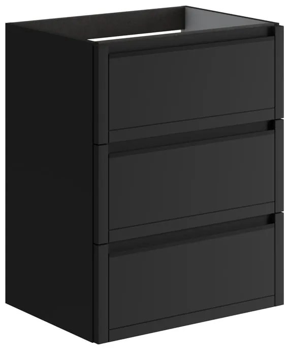 Mobile da bagno sotto lavabo TRATTO antracite opaco L 59.5 x H 78 x P 45.5 cm 3 cassetti, lavabo non incluso