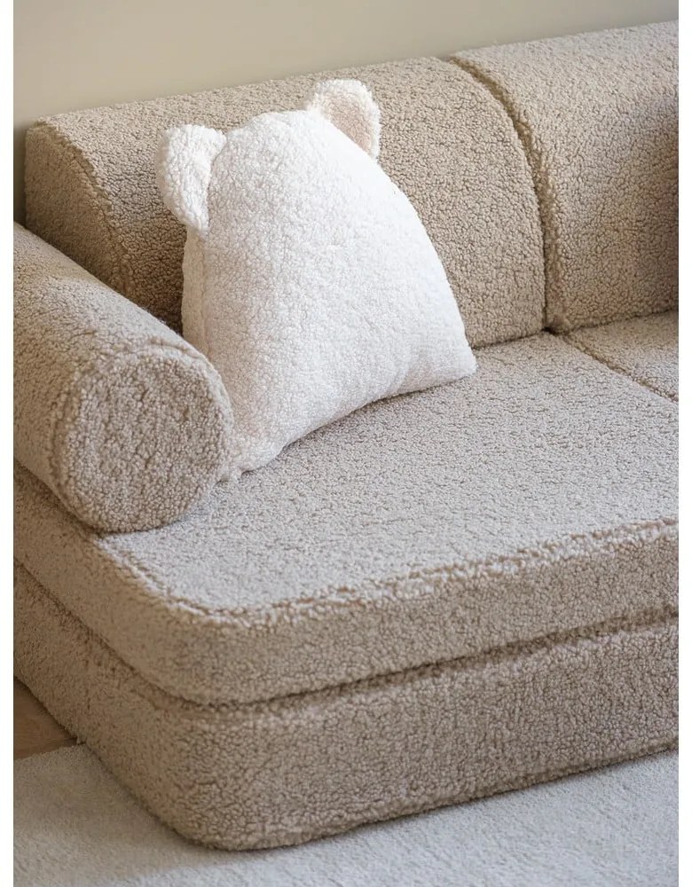 Divano per bambini marrone chiaro con rivestimento in bouclé 132 cm Settee – Wigiwama