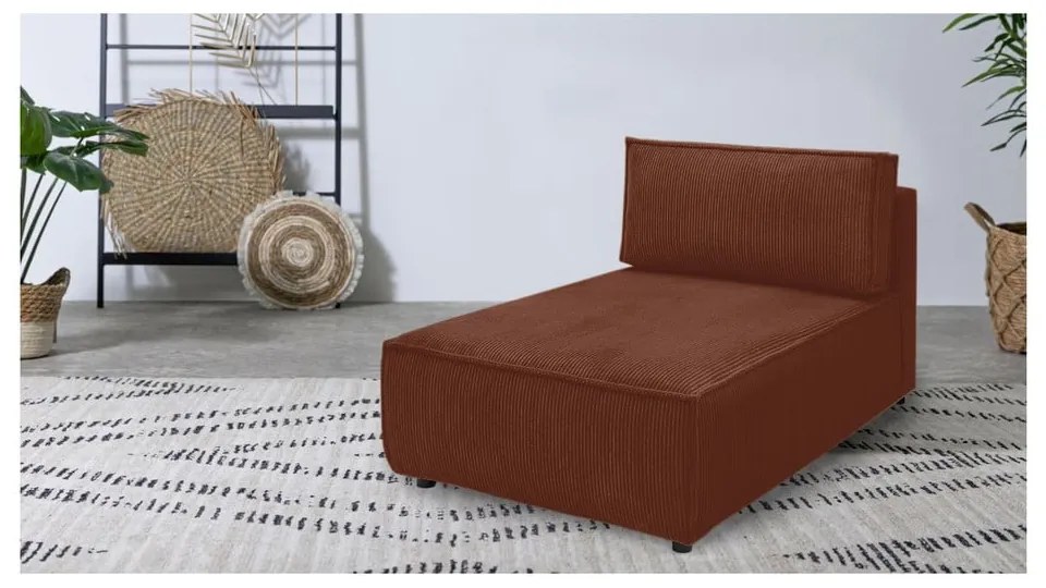 Modulo divano variabile in velluto a coste color mattone Nihad modular - Bobochic Paris