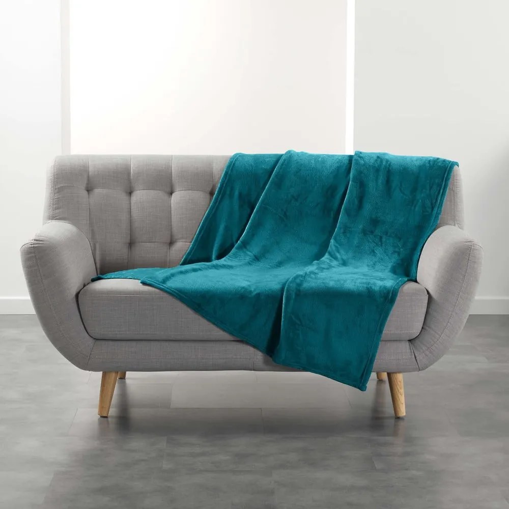 Coperta blu in microflanella 125x150 cm Flanou – douceur d'intérieur