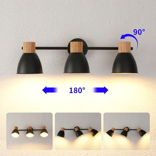 Brilagi - Lampada a spot ODENSE 3xE14/10W/230V legno/nero