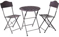 Set tavolino grigio scacchiera con 2 sedie Game