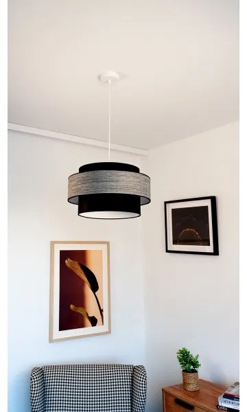 Lampadario a sospensione con filo GRACE 1xE27/60W/230V diametro 40 cm nero/grigio