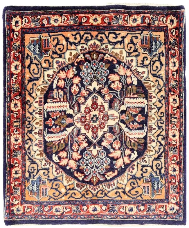 Sarouk Tappeto persiano 70x80 Blu (Iran) Annodato A Mano