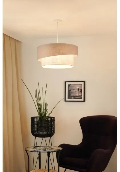 Brilagi - Lampadario a sospensione con filo DOVER SHINE 1xE27/15W/230V diametro 50 cm grigio/color crema