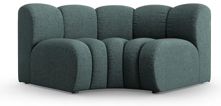 Parte divano componibile turchese con rivestimento in ciniglia e composizione variabile Lupine – Micadoni