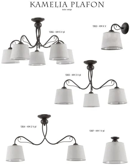 Jupiter 1366 - KM 5 PV - Plafoniera KAMELIA 5xE27/60W/230V