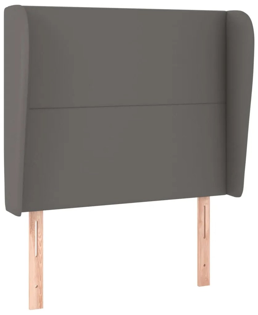 Testiera ad orecchio grigio 103x23x118/128cm in similpelle