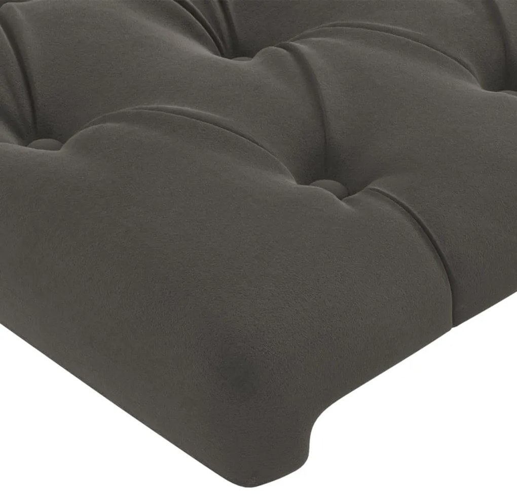 Testiera ad orecchio grigio scuro 93x23x78/88 cm in velluto