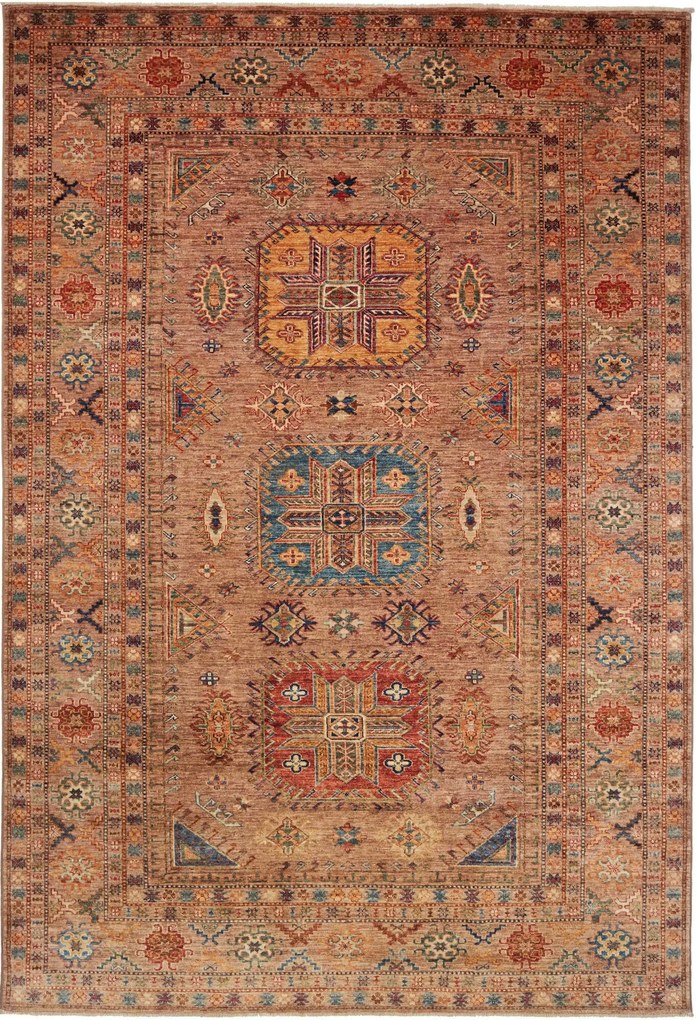 Kazak Tappeto 300x200 Marrone (Pakistan) Annodato A Mano