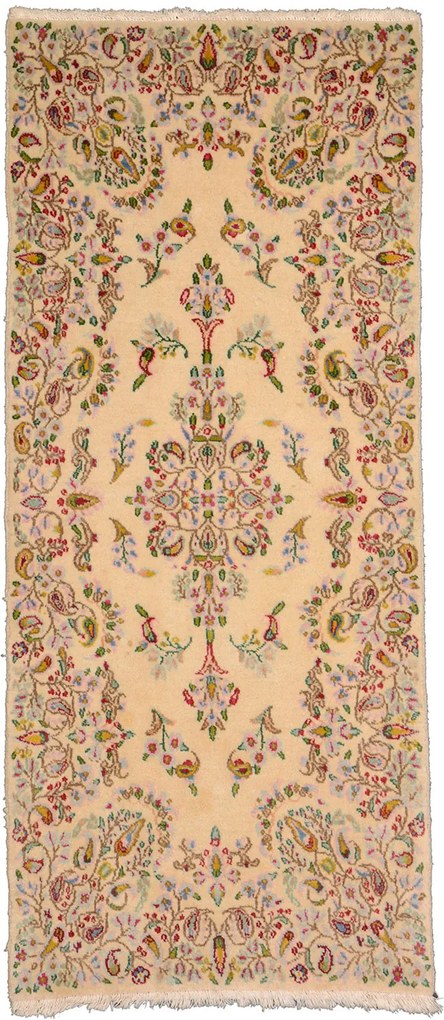 Kerman Tappeto 60 x 140 Beige (Iran) Annodato A Mano