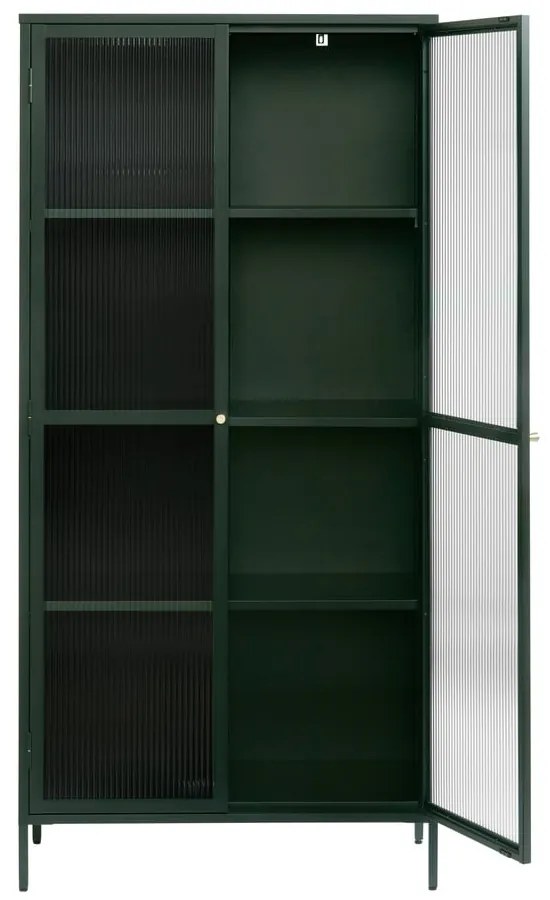 Vetrina in metallo verde scuro 90x190 cm Bronco - Unique Furniture