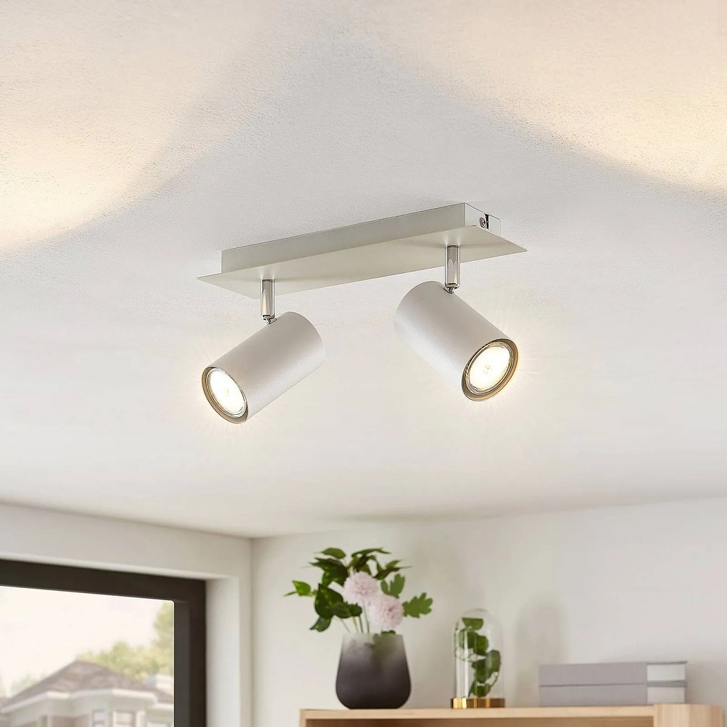 Lindby fatto da soffitto Joffrey, 31 cm, a 2 luci, bianco, metallo