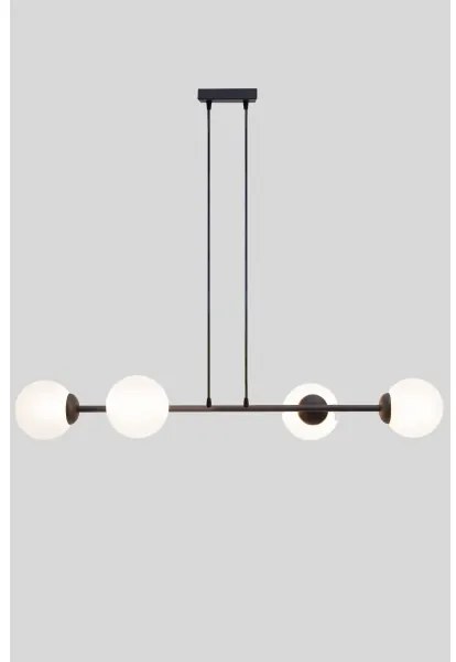 Lampadario a sospensione con filo FIRA 4xE27/60W/230V nero