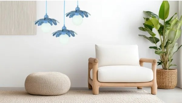 Bohemia-Design - Sospensione a cavo 1xE27/60W/230V blu