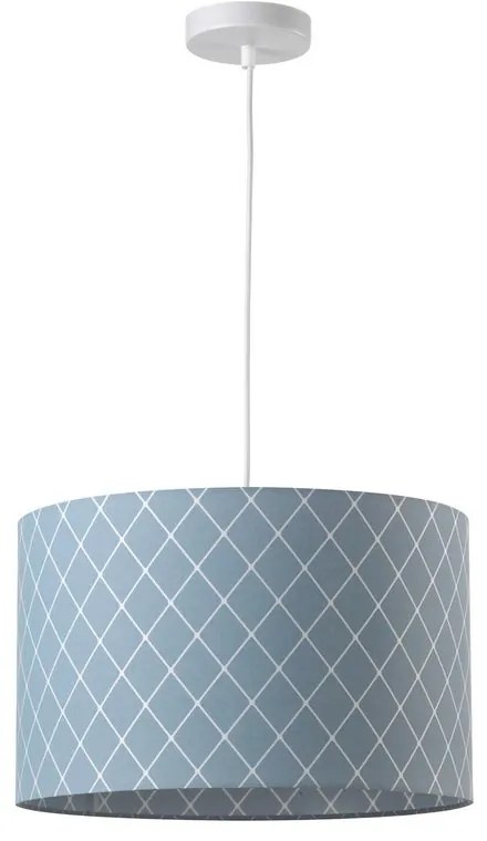 Lampadario Moderno SOSPENSIONE NOAH IN COTONE ATTACCO E27 blu paralume blu E27