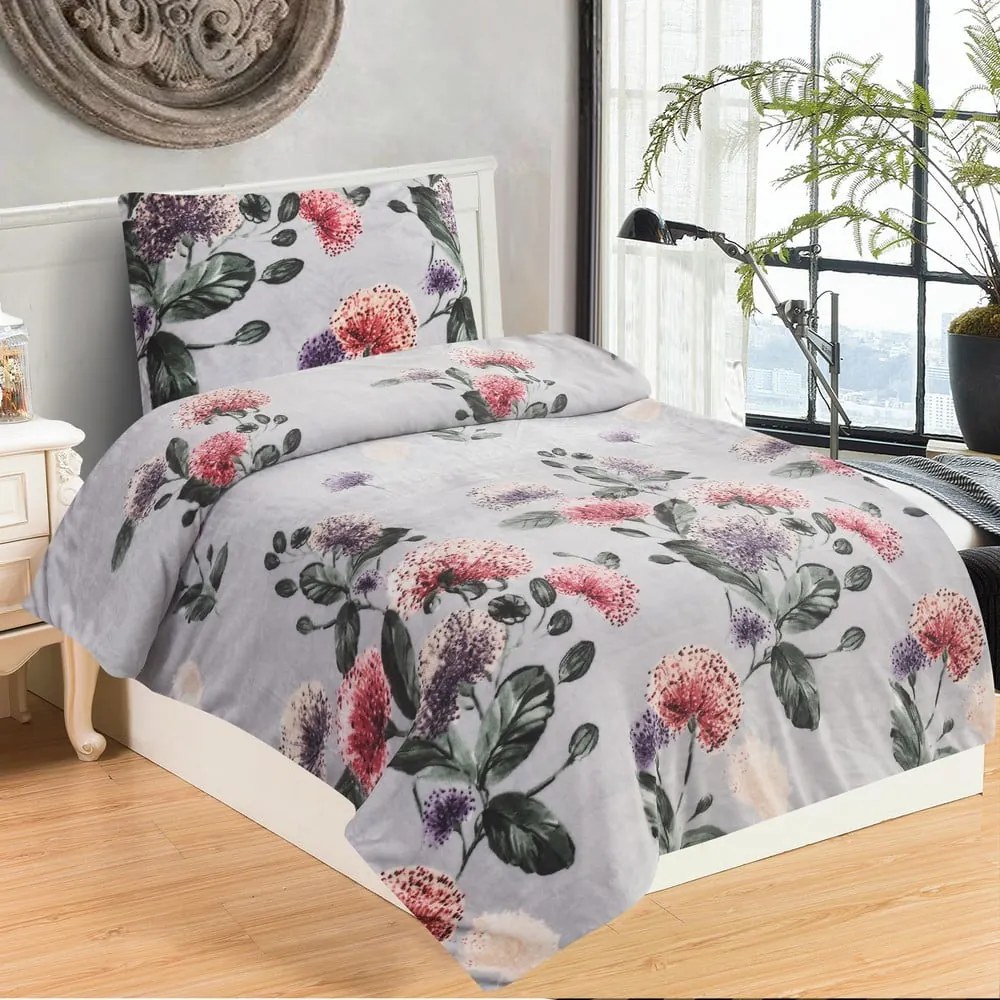 Set copripiumino e federa grigio chiaro in micropile per letto singolo 140x200 cm Margot – My House