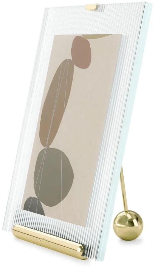 Cornice dorata in vetro verticale con sostegno 19x23 cm Flute – Umbra