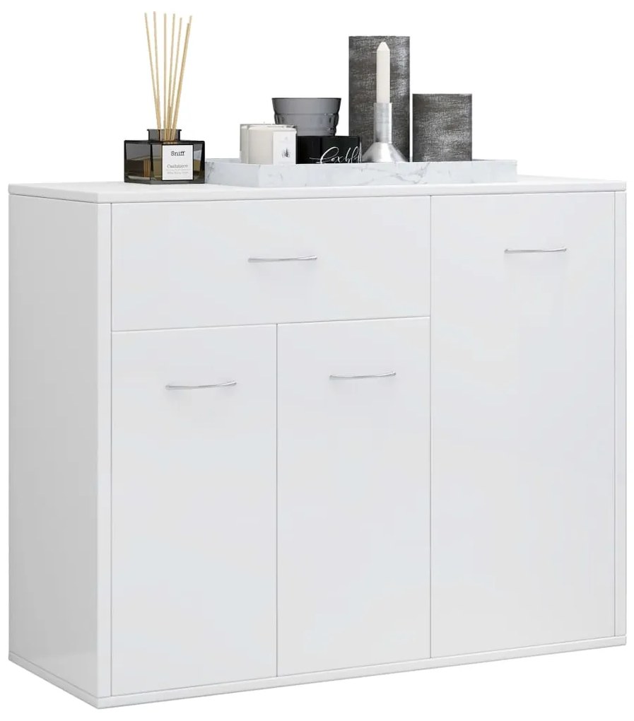 Credenza bianco lucido 88x30x70 cm in truciolato