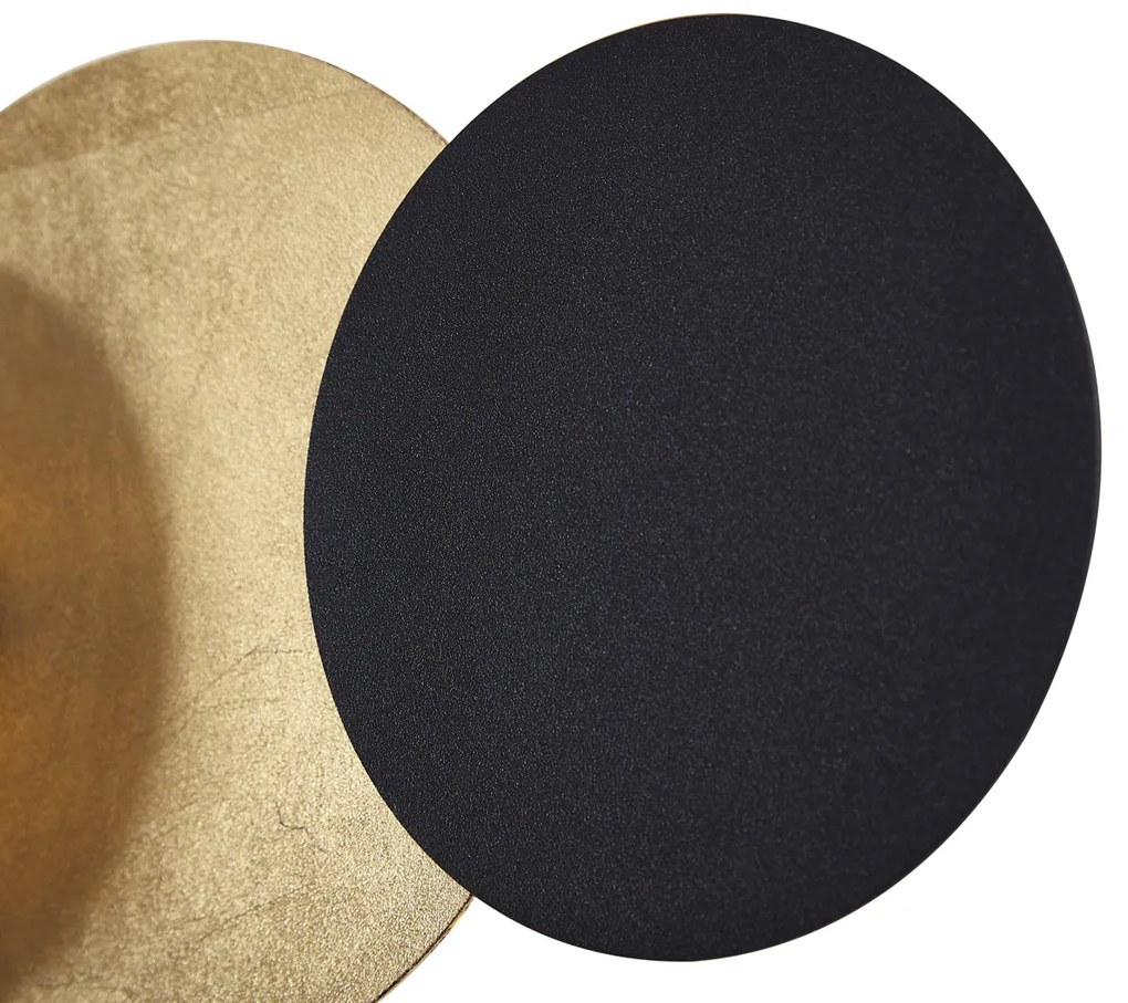 Lampada da parete moderna nera con oro incl. LED dimmerabile a 3 livelli 5 luci - Sunrise 3