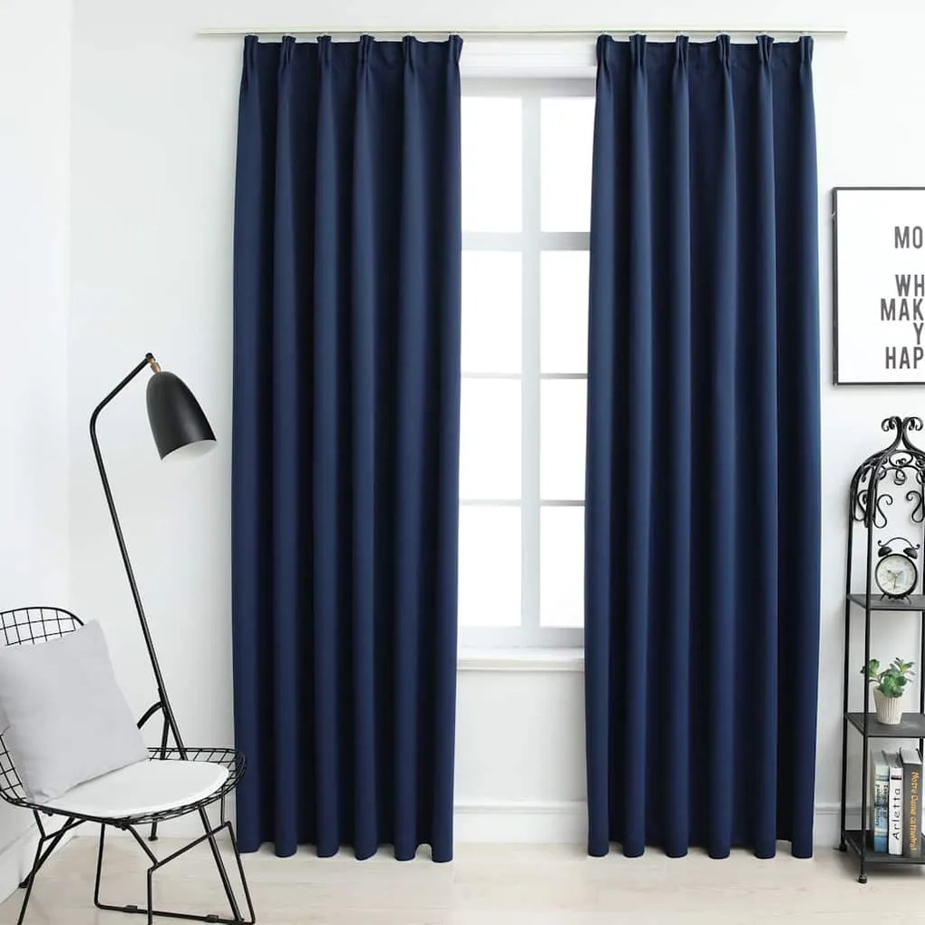 Tende Oscuranti Con Ganci 2 Pz Blue 140x175 Cm /