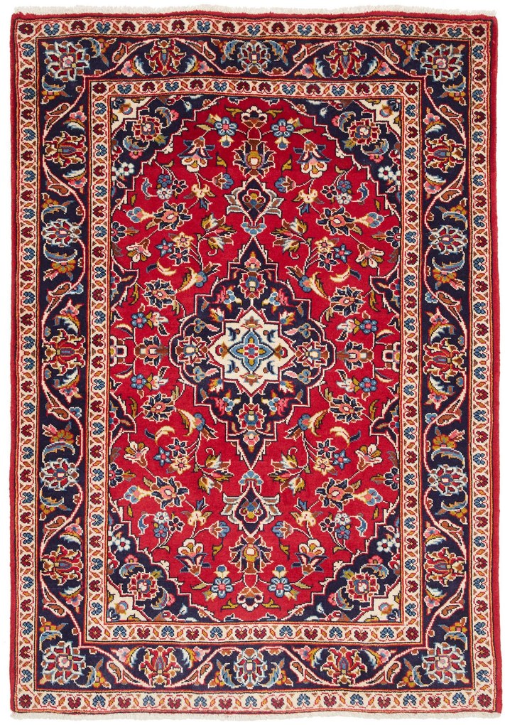 Kashan Tappeto persiano 150x100 Rosso (Iran) Annodato A Mano
