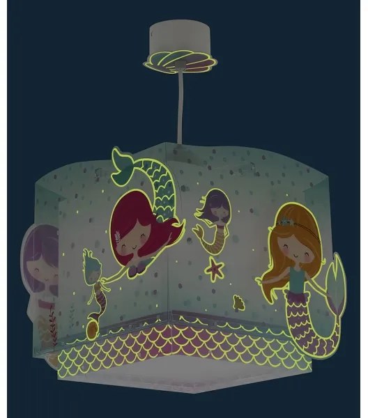 Dalber 63442 - Lampadario per bambini MERMAIDS 1xE27/60W/230V